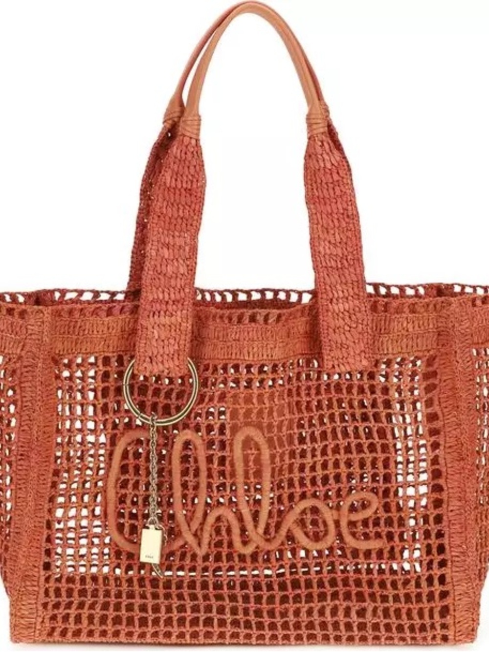 CHLOÉ East-West Banana Raffia Tote